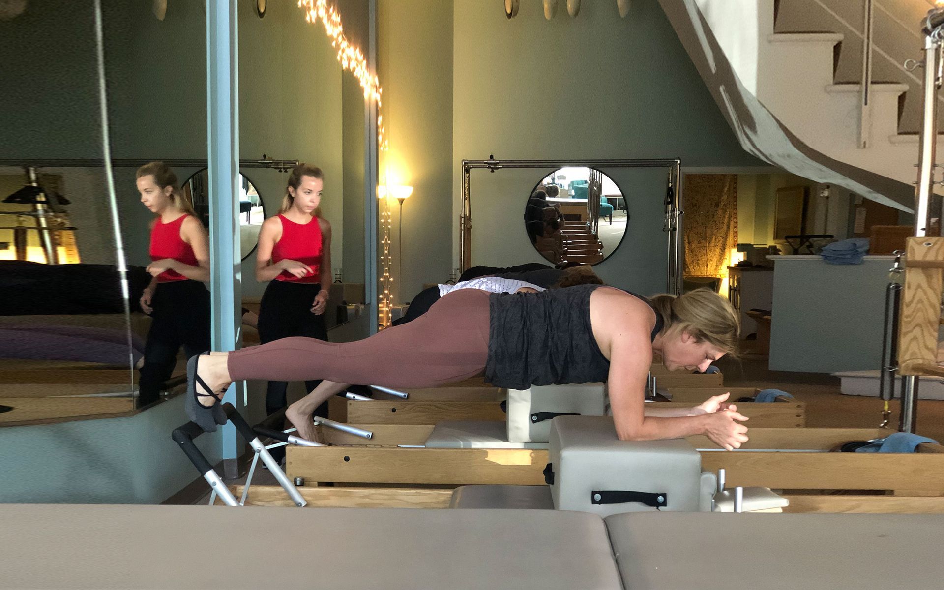 A private Pilates session inside the Ladue studio